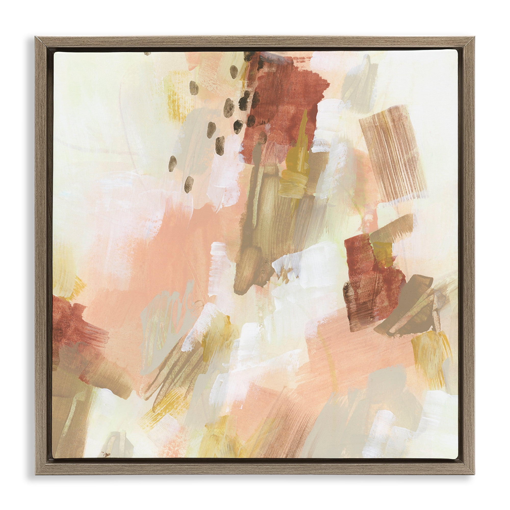 Stupell Industries Boho Speckled Abstract Abstract Painting Brown Floater Framed Canvas Art Print Wall Art, 25 x 25