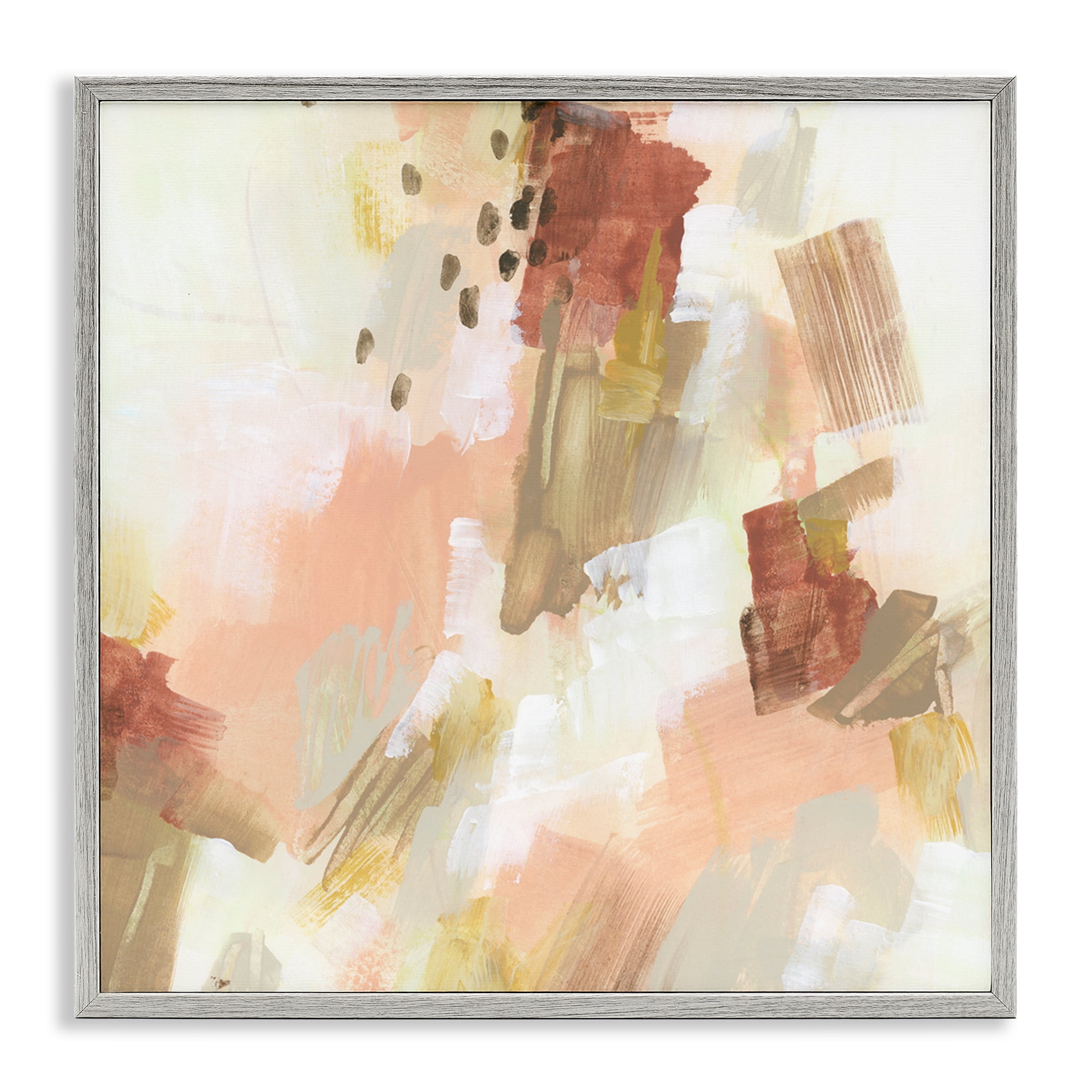 Stupell Industries Boho Speckled Abstract Abstract Painting Gray Framed Art Print Wall Art, 12 x 12