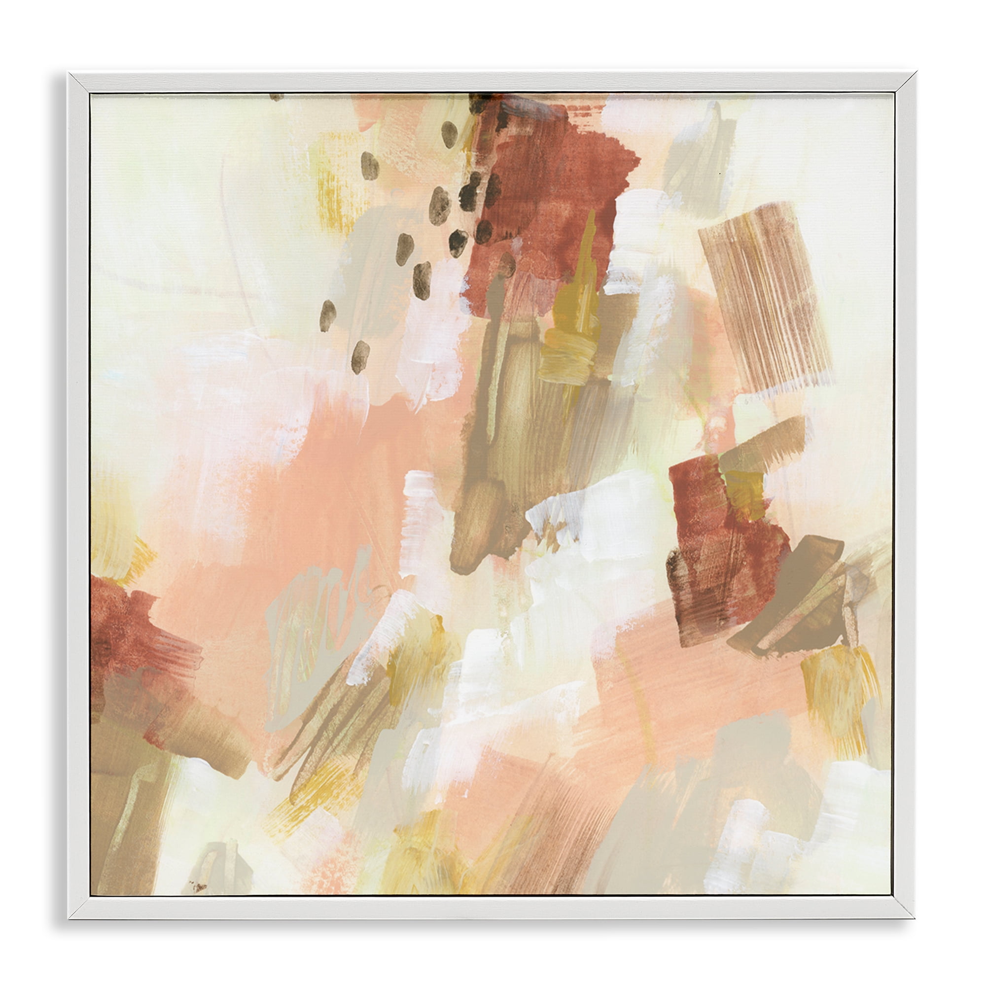 Stupell Industries Boho Speckled Abstract Abstract Painting White Framed Art Print Wall Art, 12 x 12