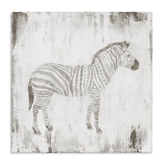 Stupell Industries Boho Striped Zebra Animals Painting Wrapped Canvas Canvas Art Print Wall Art, 36 x 36