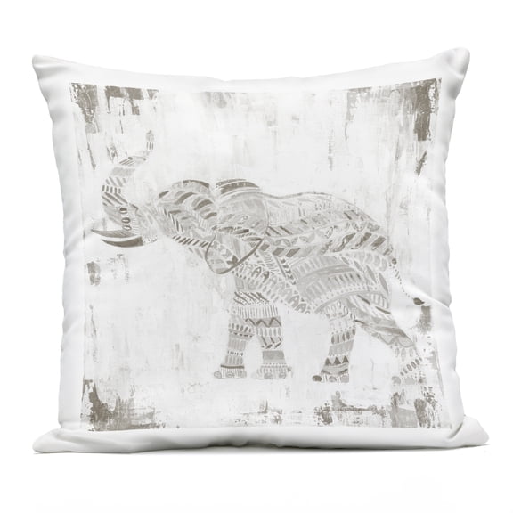 Stupell Industries Boho Stripes Elephant Design by Janet Tava Outdoor Printed Pillow