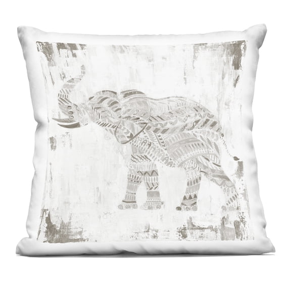 Stupell Industries Boho Stripes Elephant Design by Janet Tava Throw Pillow