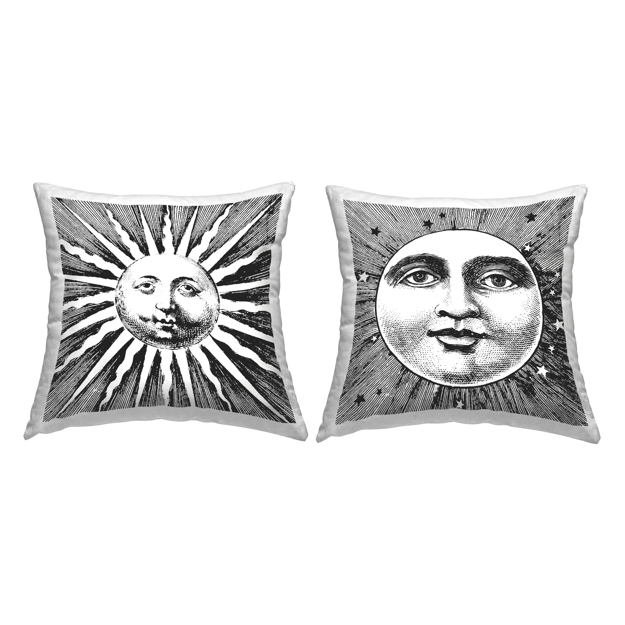 Stupell Industries Boho Sun & Moon Decorative Printed Throw Pillow, 18 x 18