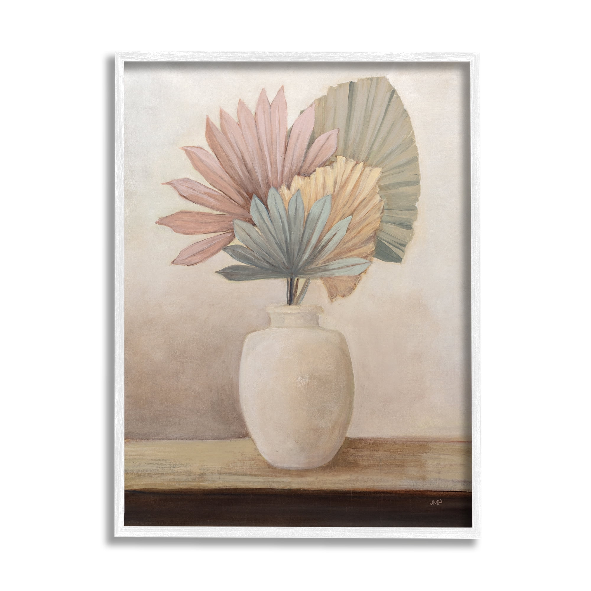 Stupell Industries Boho Sun Palms Botanical & Floral Painting White Framed Art Print Wall Art, 11 x 14