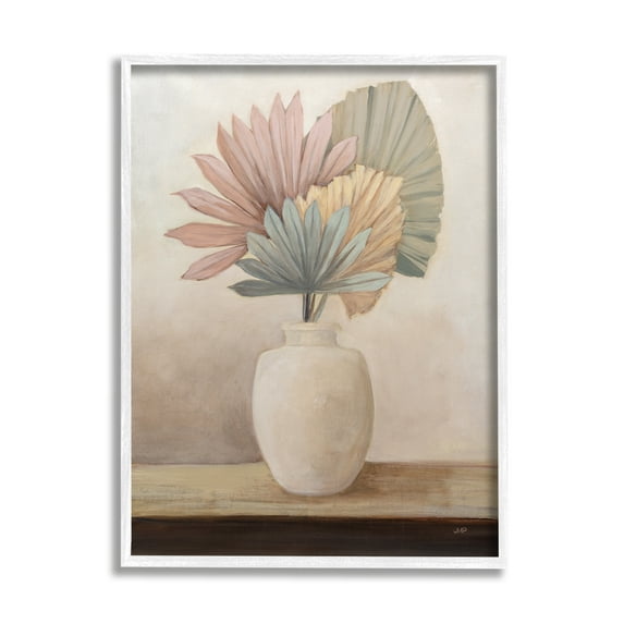Stupell Industries Boho Sun Palms Botanical & Floral Painting White Framed Art Print Wall Art, 11 x 14