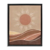 Stupell Industries Boho Sun over Desert Landscape & Nature Painting Black Floater Framed Canvas Art Print Wall Art, 17 x 21