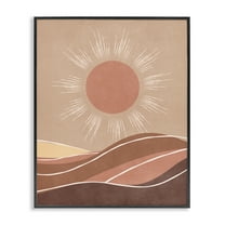 Stupell Industries Boho Sun over Desert Landscape & Nature Painting Black Framed Art Print Wall Art, 11 x 14