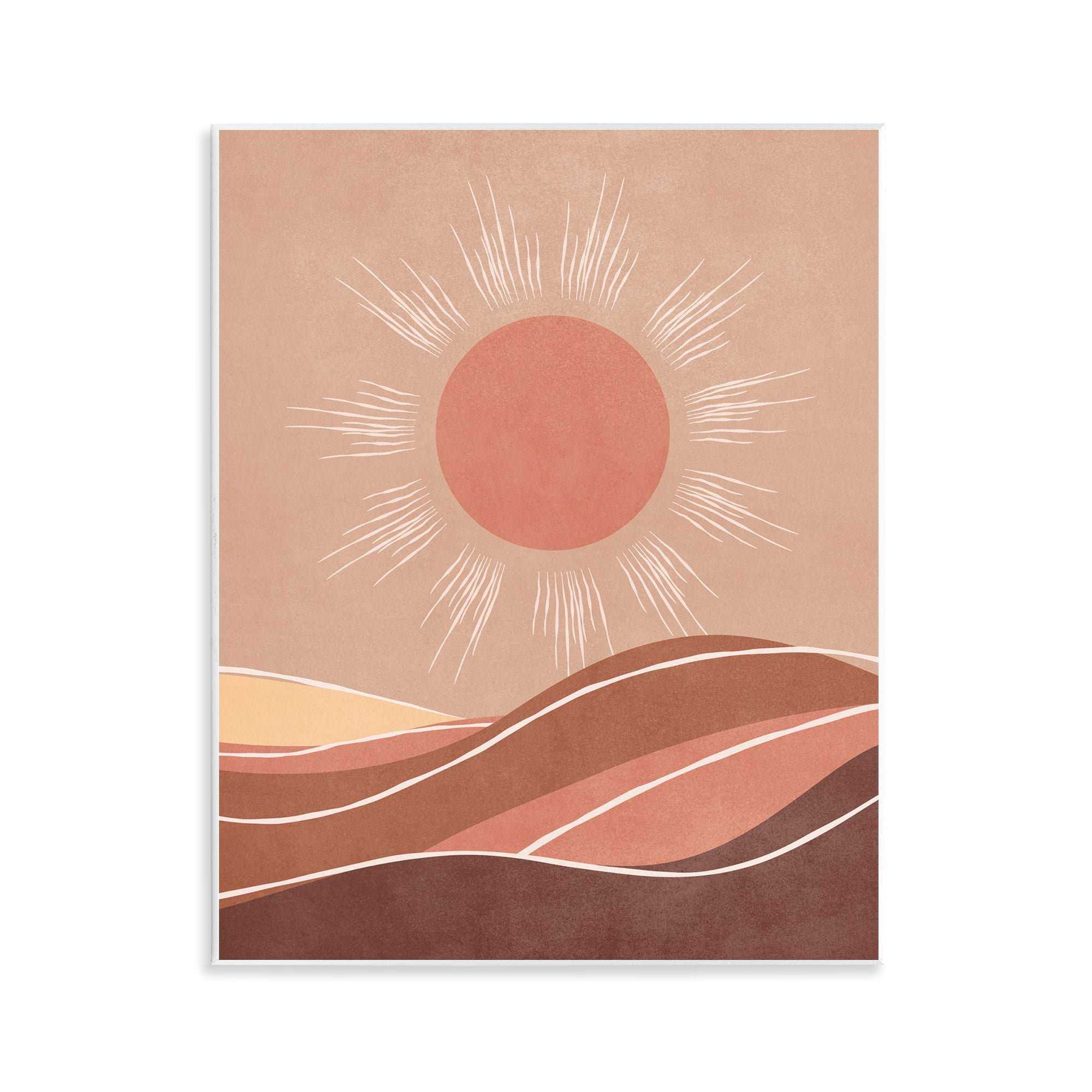 Stupell Industries Boho Sun over Desert Landscape & Nature Painting Unframed Art Print Wall Art, 11 x 14