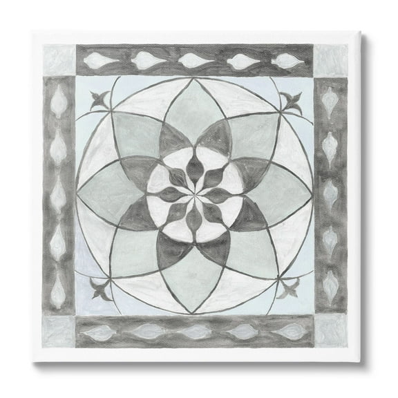 Stupell Industries Boho Symmetrical Geometric Shapes Abstract Painting Gallery Wrapped Canvas Print Wall Art