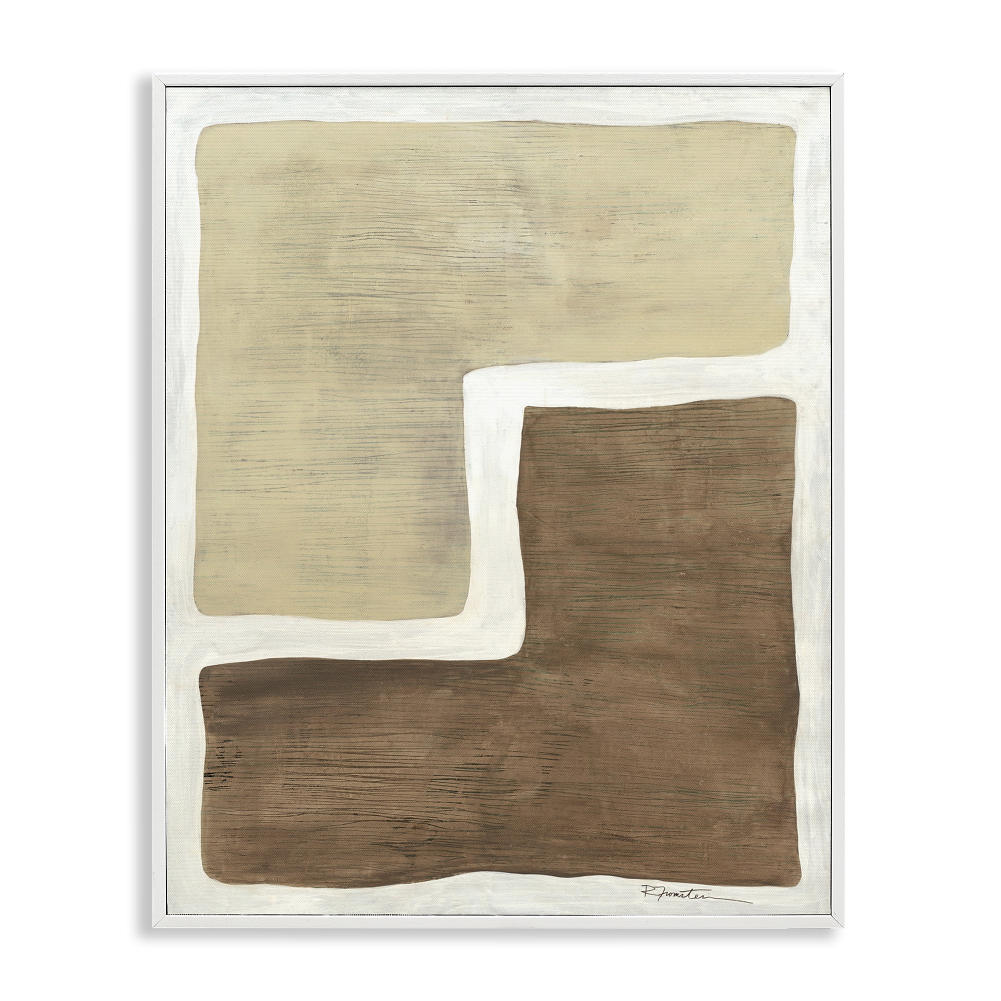 Stupell Industries Boho Symmetrical Shapes Abstract Painting White Framed Art Print Wall Art, 16 x 20