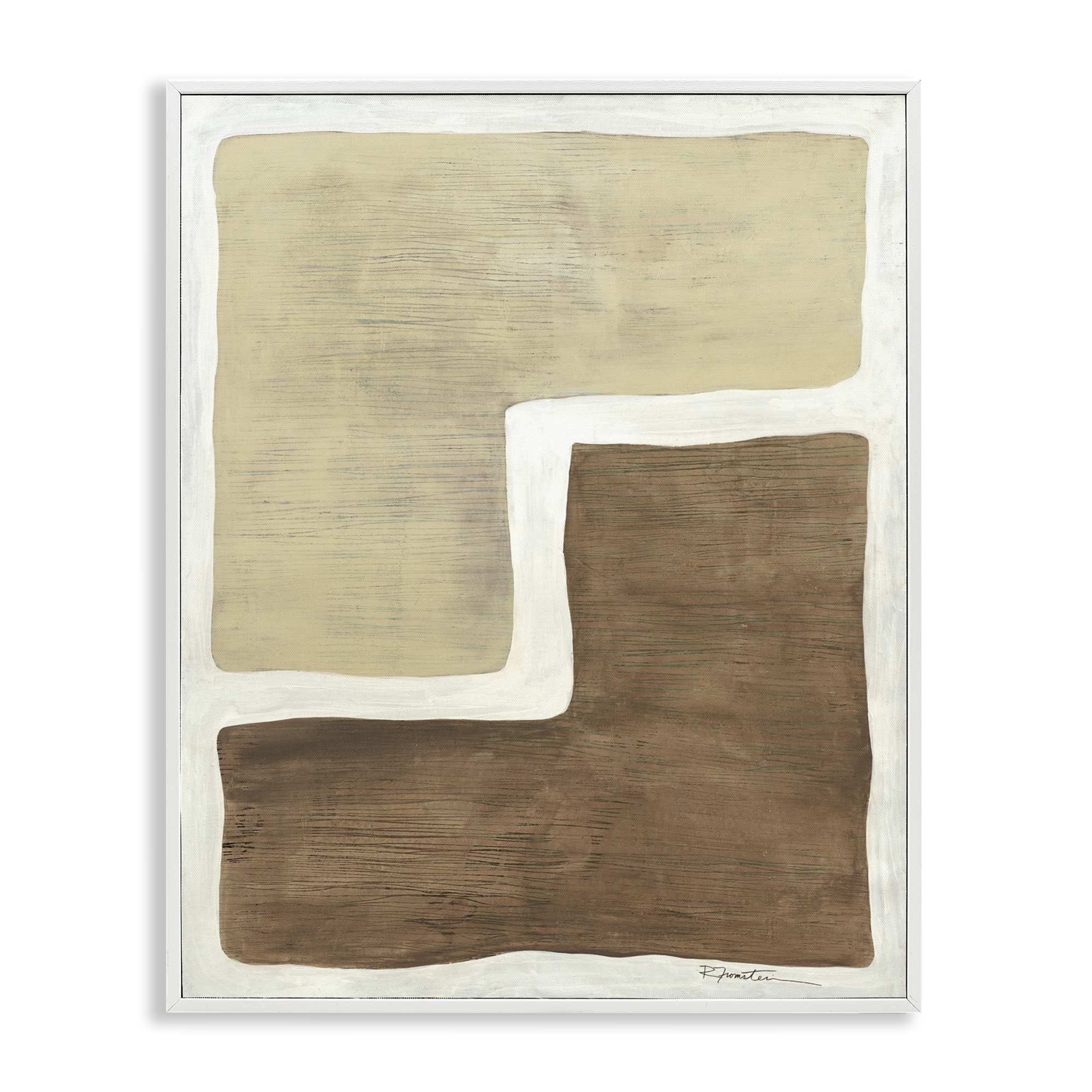 Stupell Industries Boho Symmetrical Shapes Abstract Painting White Framed Art Print Wall Art, 24 x 30