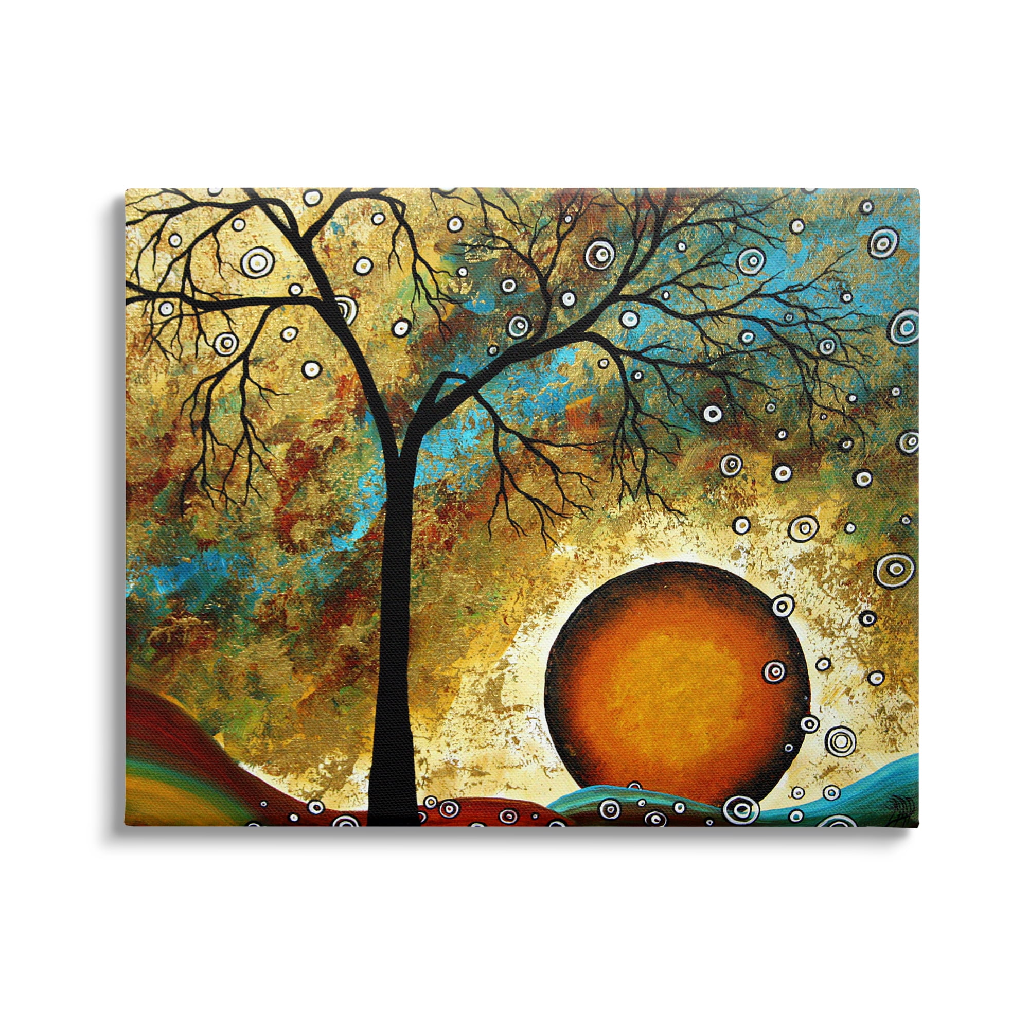 Stupell Industries Boho Tree Scenery Abstract Painting Gallery Wrapped Canvas Print Wall Art, 30 x 24