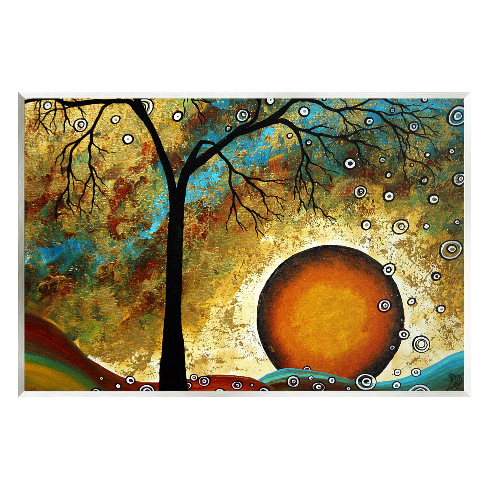 Stupell Industries Boho Tree Scenery Abstract Painting Unframed Art Print Wall Art, 15 x 10