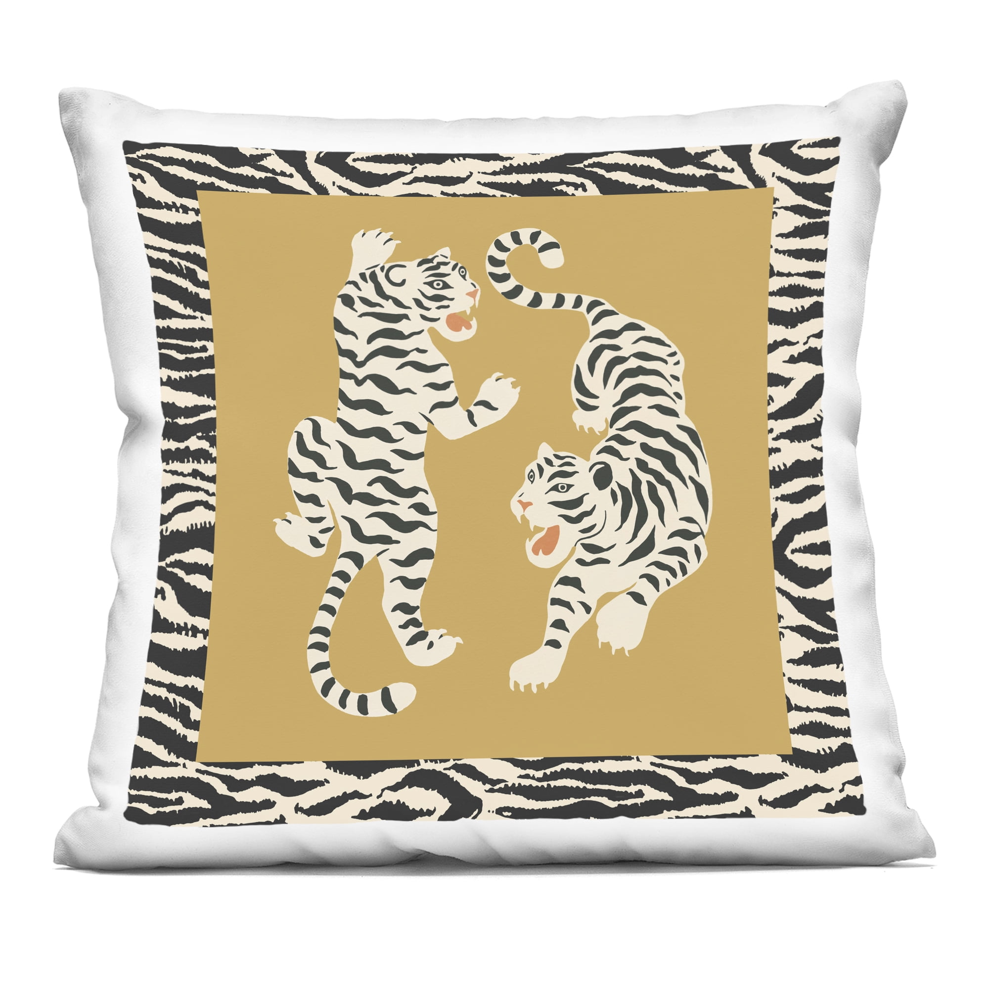 Stupell Industries Boho Twin Tiger Stripes Decorative Printed Throw Pillow, design by Karolina Sato, 18 x 7 x 18