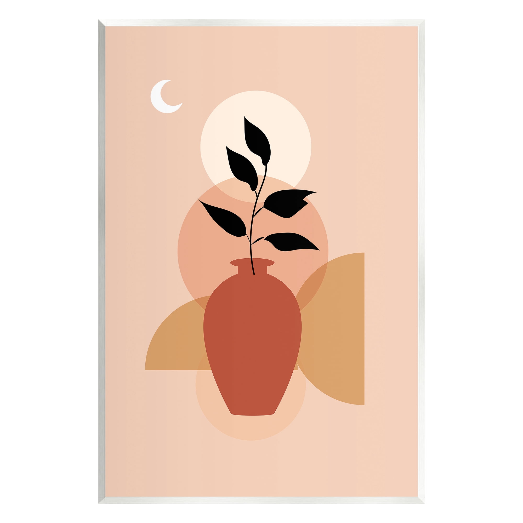 Stupell Industries Boho Vase & Moon Botanical & Floral Painting Unframed Art Print Wall Art, 13 x 19