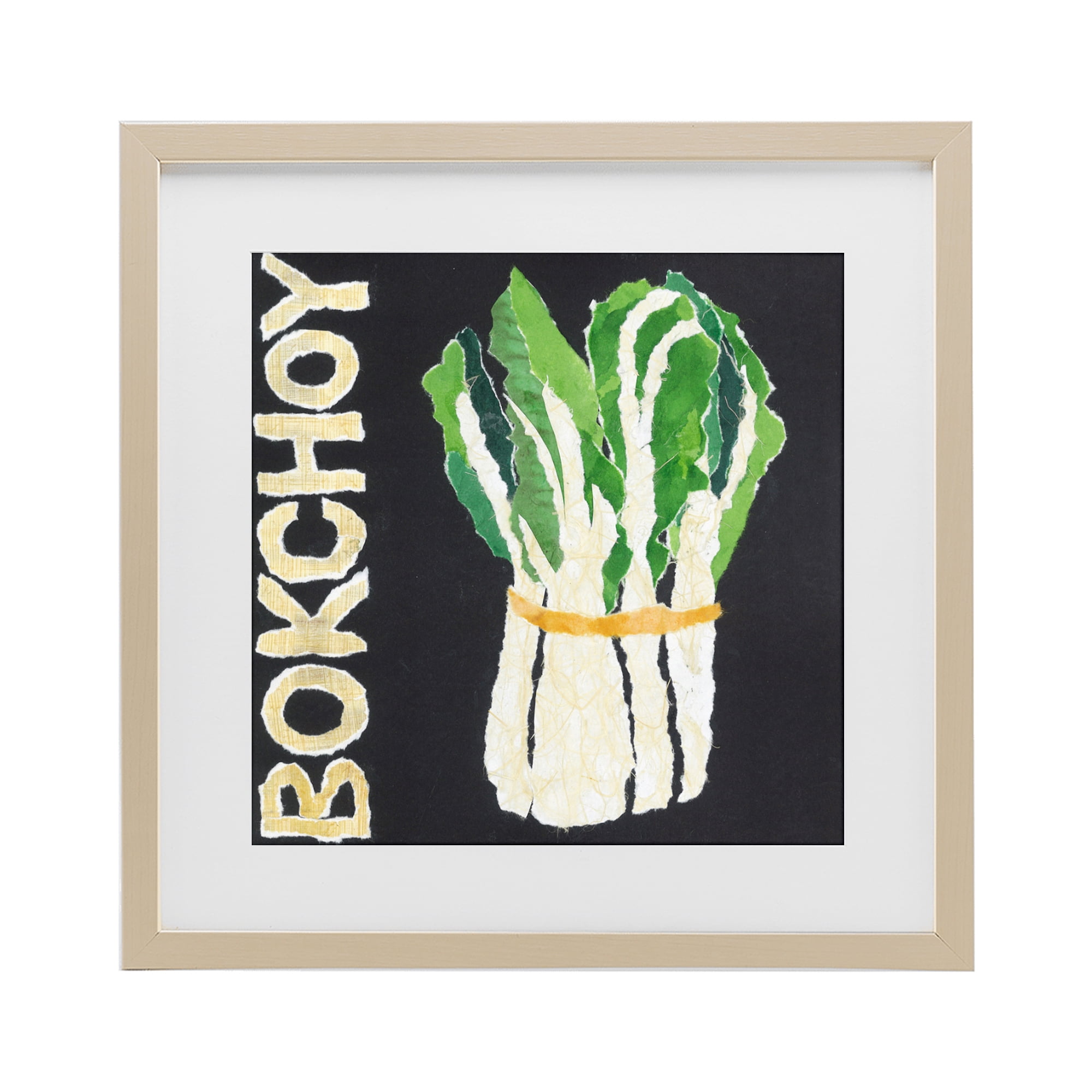 Stupell Industries Bok Choy Leafy Vegetable Birch Framed Print Under Glass, design by Nancy Overton