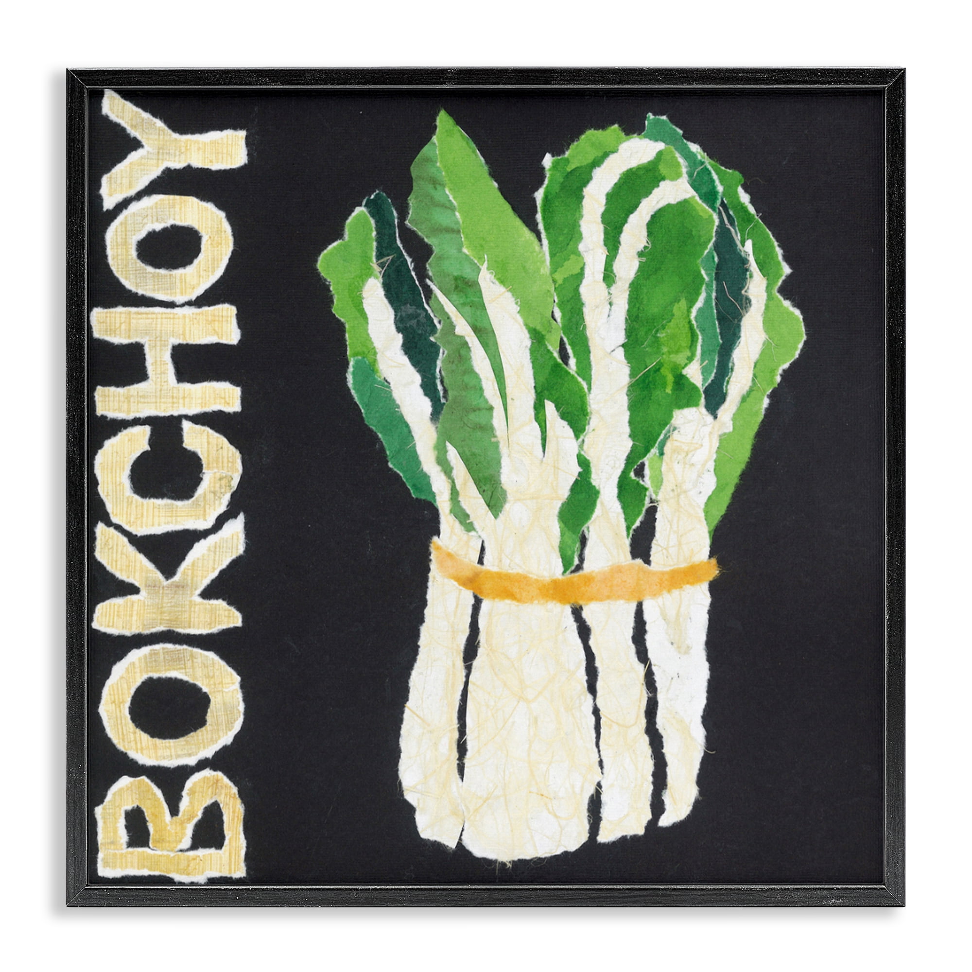 Stupell Industries Bok Choy Leafy Vegetable Black Framed Giclee Art, design by Nancy Overton