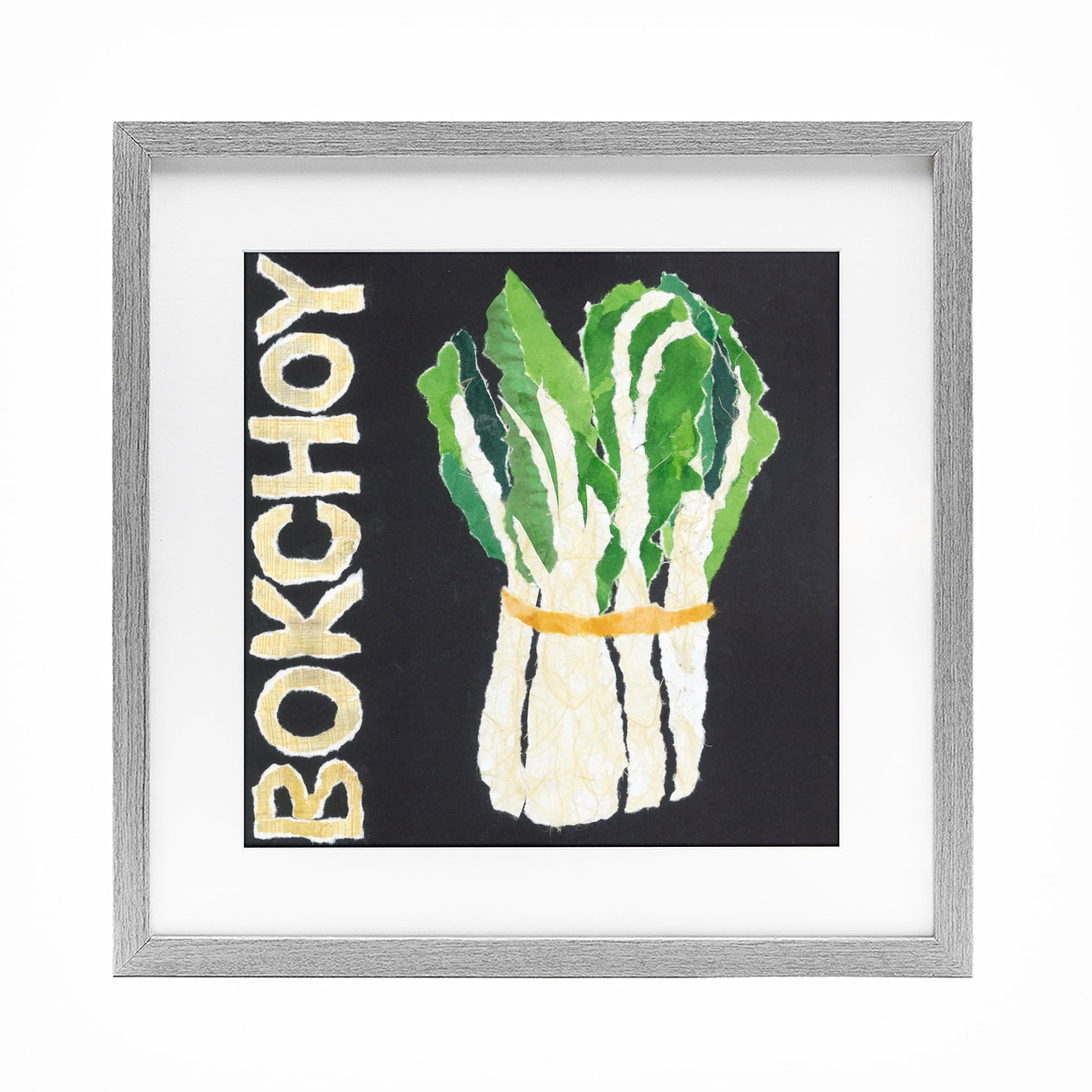 Stupell Industries Bok Choy Leafy Vegetable Gray Framed Print Under Glass, design by Nancy Overton