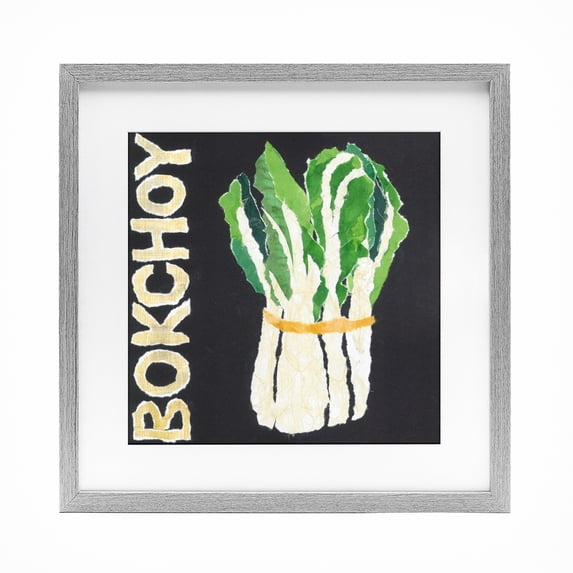 Stupell Industries French Country Bok Choy Leafy Vegetable Gray Framed Print Under Glass, 16 x 16, by Nancy Overton