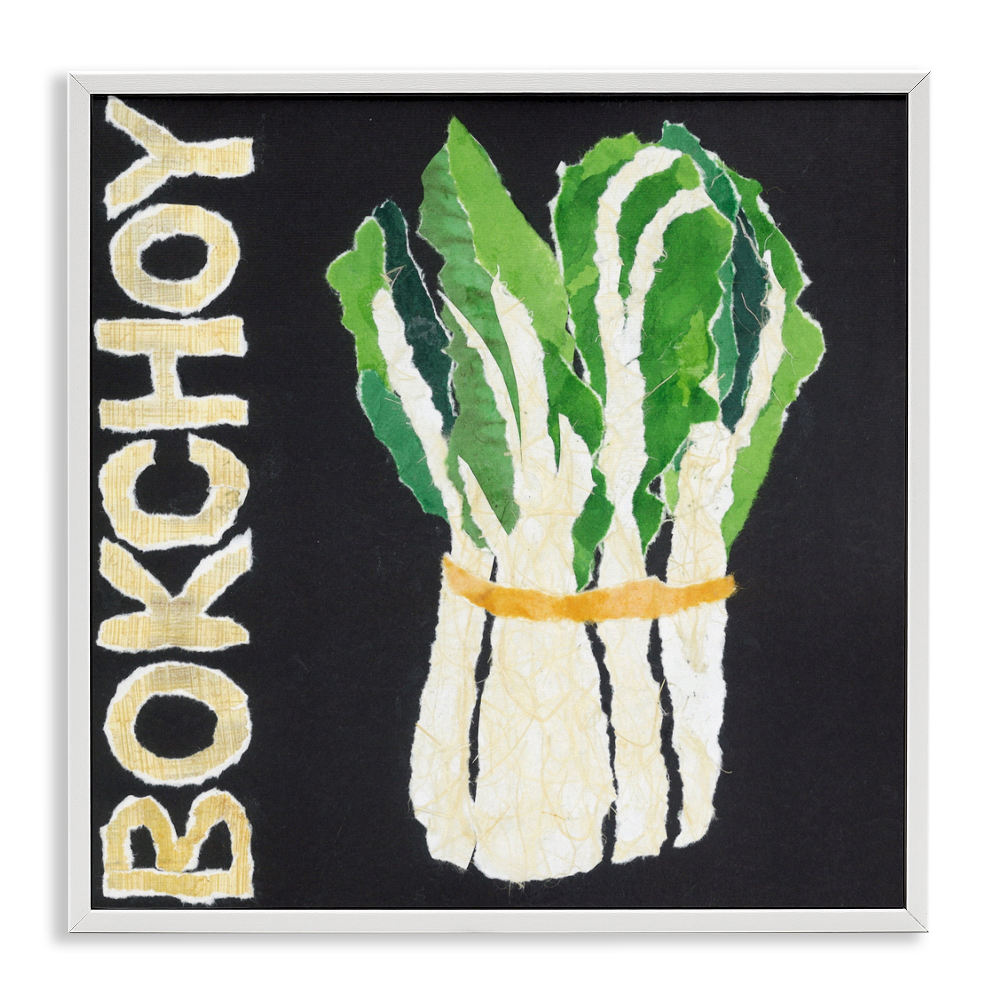 Stupell Industries Bok Choy Leafy Vegetable White Framed Giclee Art, design by Nancy Overton