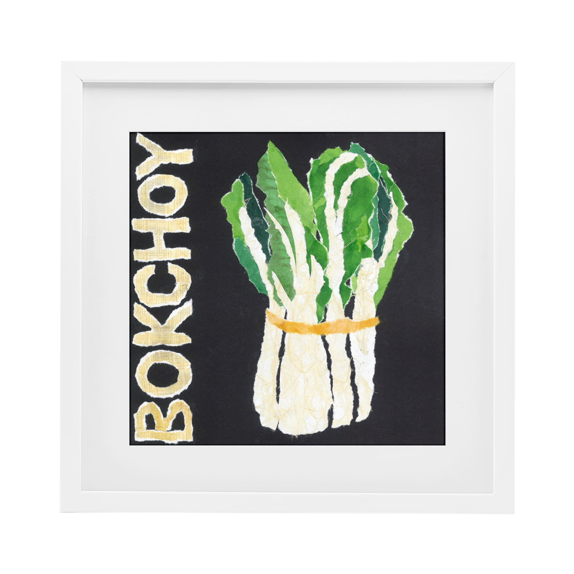 Stupell Industries Bok Choy Leafy Vegetable White Framed Print Under Glass, design by Nancy Overton