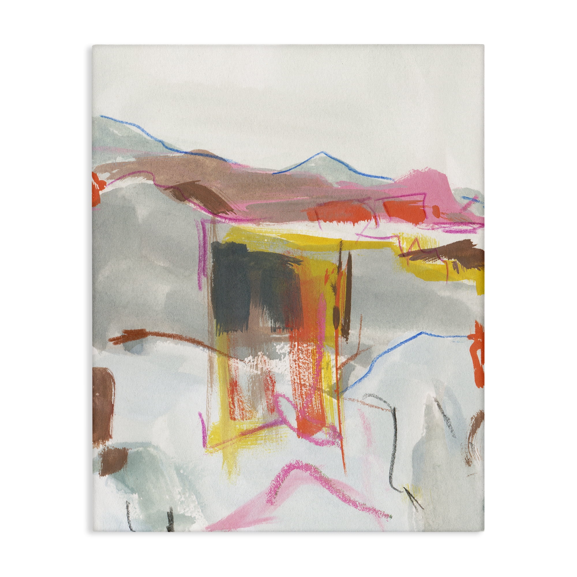 Stupell Industries Bold Abstract Mountain Shapes Abstract Painting Wrapped Canvas Art Print Wall Art, 24 x 30
