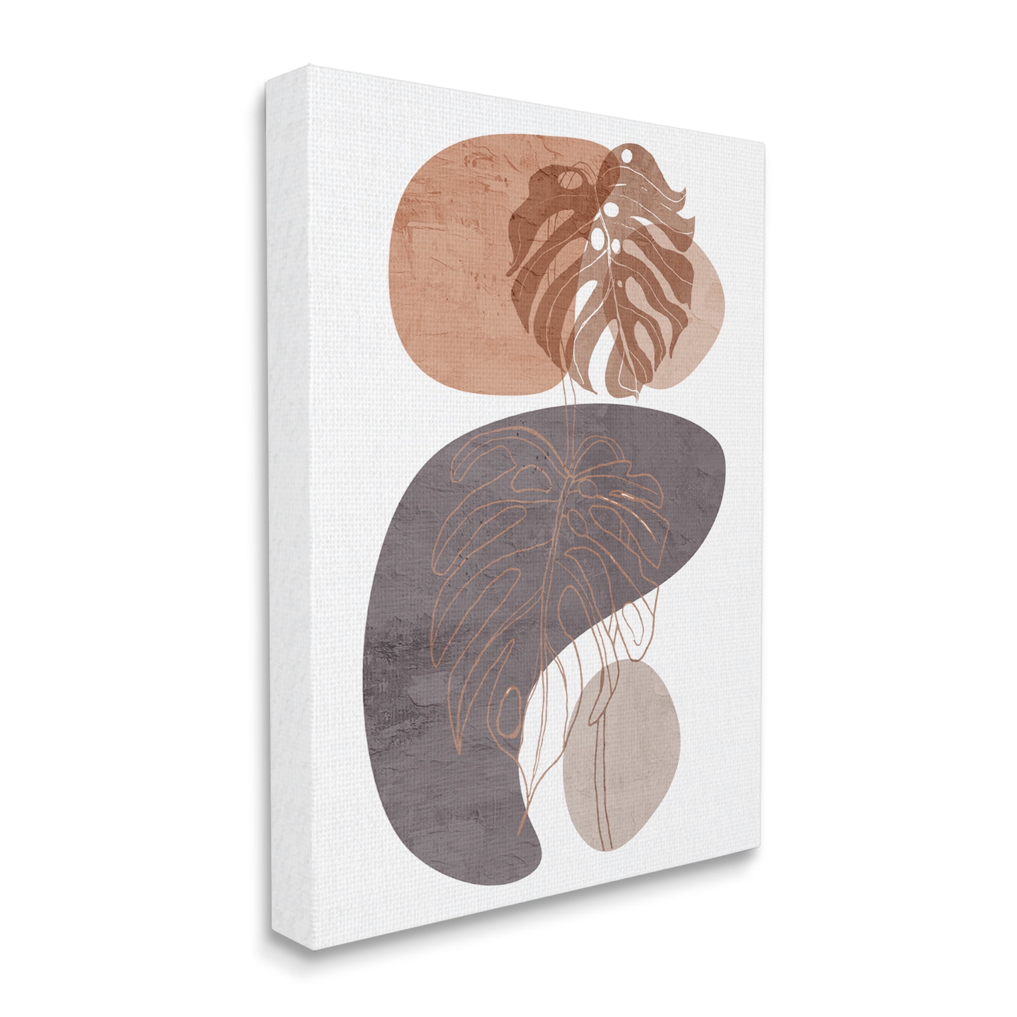 Stupell Industries Bold Abstract Shapes Monstera Plants Terracotta Desert, 36 x 48, Designed by Kim Allen