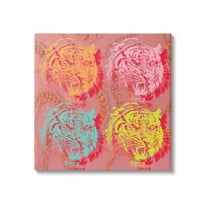 Stupell Industries Bold Abstract Tigers Animals & Insects Painting Gallery Wrapped Canvas Art Print Wall Art, 17 x 17