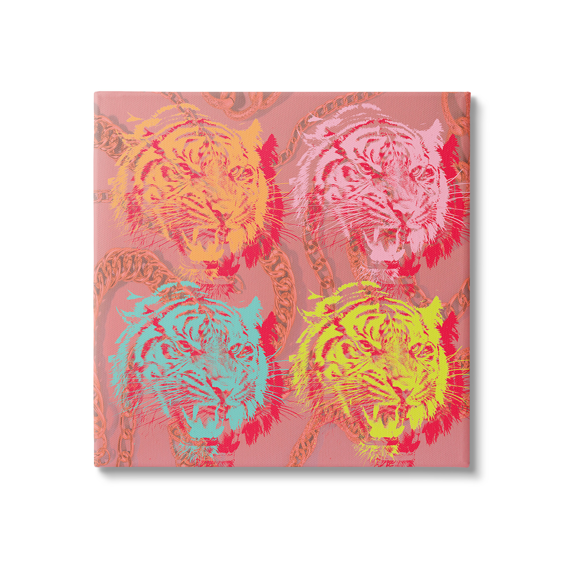 Stupell Industries Bold Abstract Tigers Animals & Insects Painting Gallery Wrapped Canvas Art Print Wall Art, 30 x 30