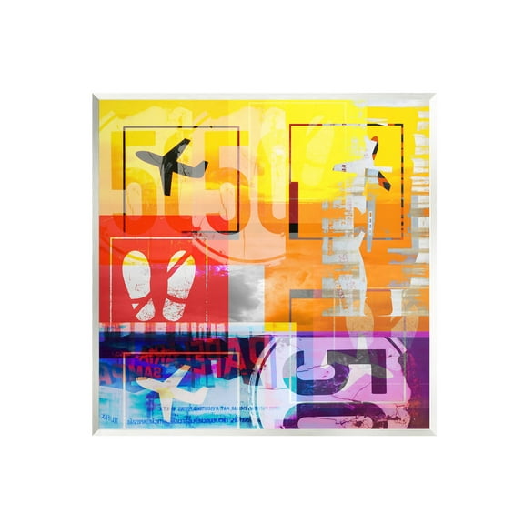 Stupell Industries Bold Airplanes Typography Collage Graphic Art Unframed Art Print Wall Art, Design by Jan Weiss