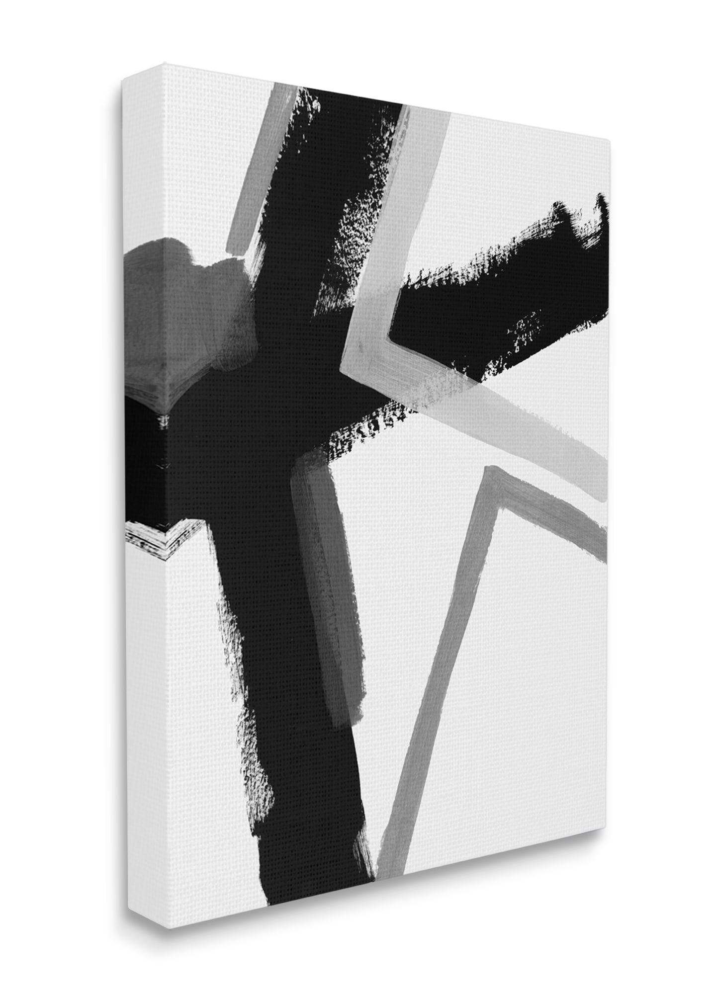Stupell Industries Bold Angle Abstract Design Black Grey Lines Canvas Wall Art, 36 x 48, Design by June Erica Vess