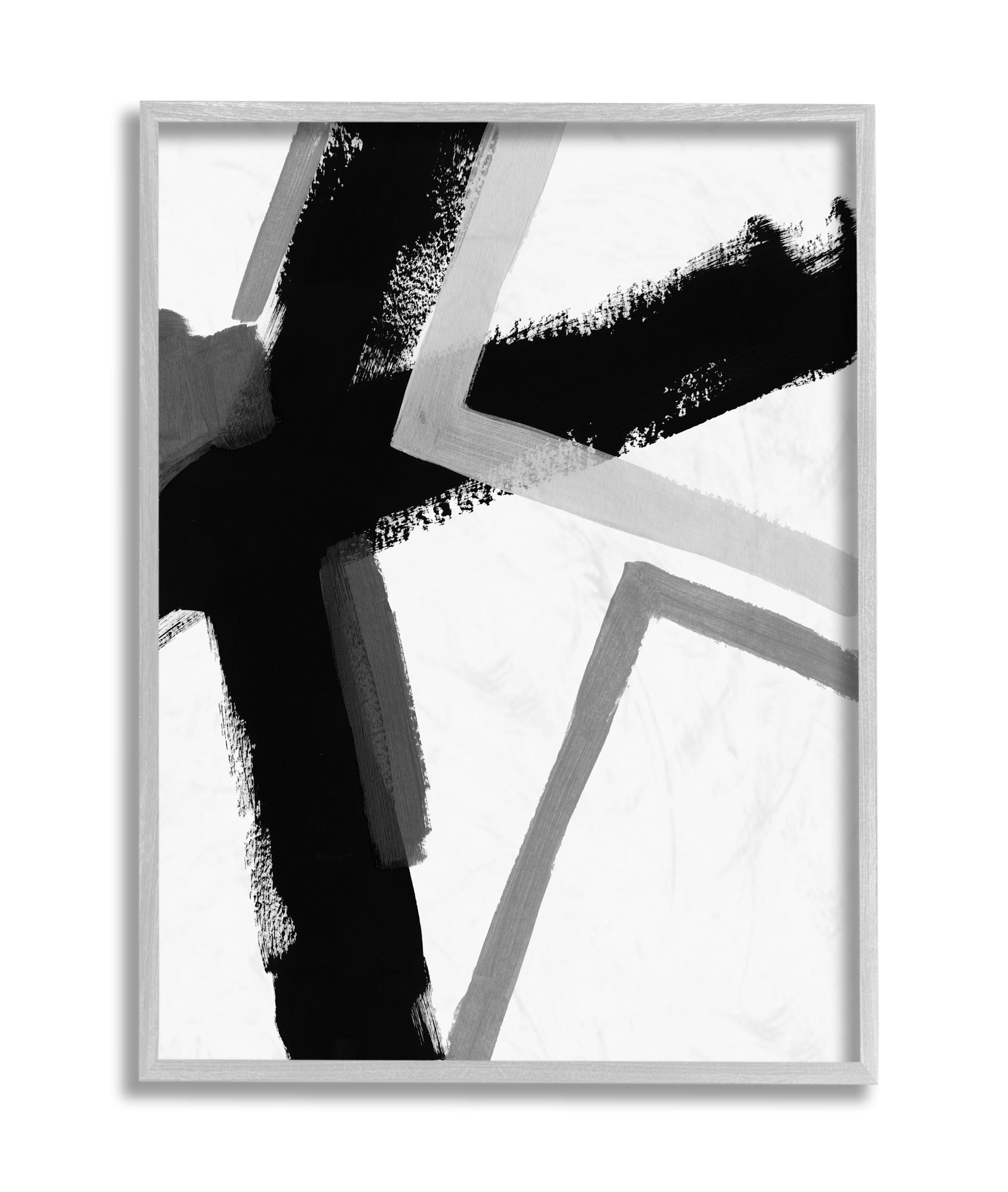 Stupell Industries Bold Angle Abstract Design Black Grey Lines Canvas