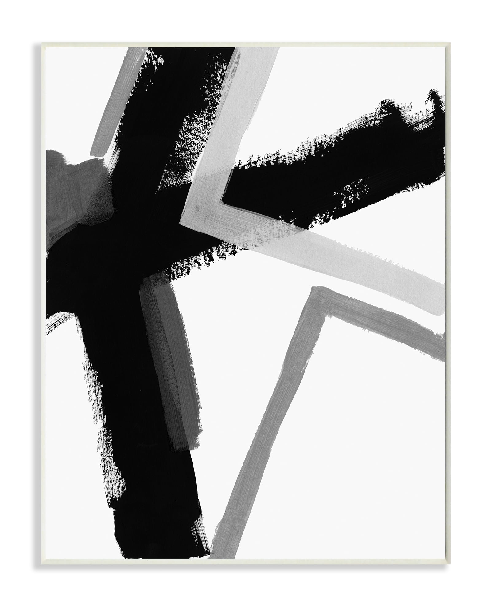 Stupell Industries Bold Angle Abstract Design Black Grey Lines Wall Plaque, 10 x 15, Design by June Erica Vess