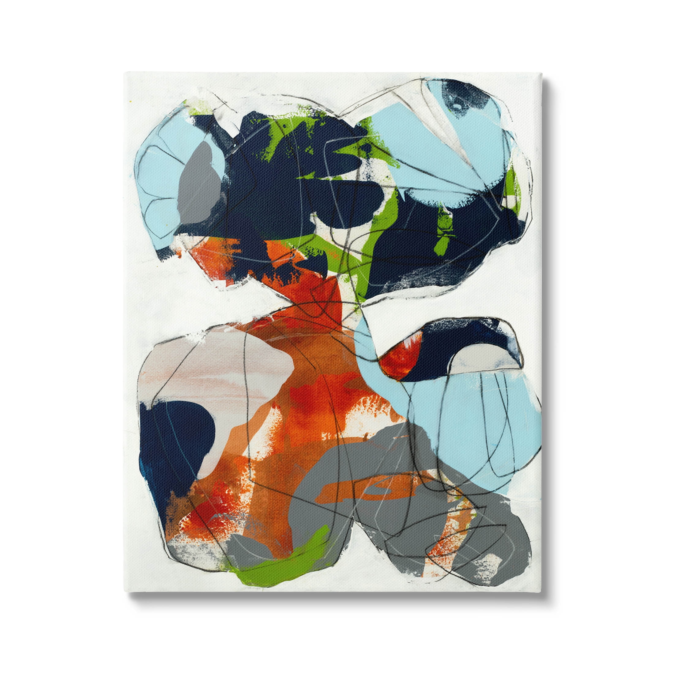 Stupell Industries Bold Asymmetrical Scribble Shapes Graphic Art Gallery Wrapped Canvas Print Wall Art, Design by Jeff Jorillo