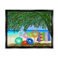 thumbnail image 1 of Stupell Industries Bold Beach Floats Overhanging Tree Coastal Shoreline Graphic Art Jet Black Floating Framed Canvas Print Wall Art, Design by unknown, 1 of 9