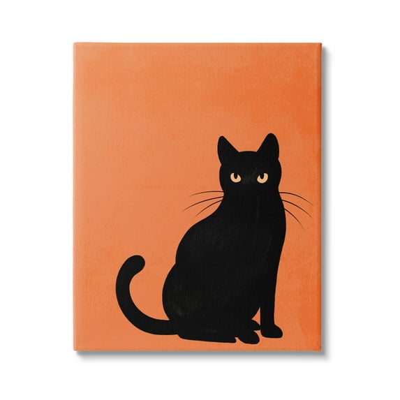 Stupell Industries Bold Black Cat Silhouette Graphic Art Gallery Wrapped Canvas Print Wall Art, Design by Jo Taylor