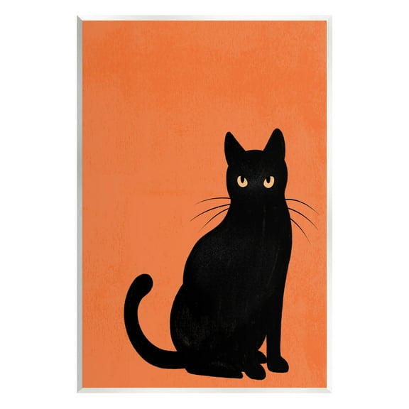 Stupell Industries Bold Black Cat Silhouette Graphic Art Unframed Art Print Wall Art, Design by Jo Taylor