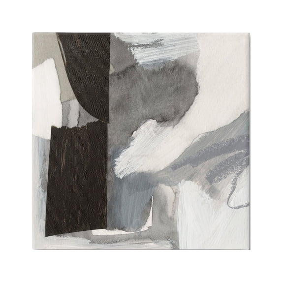 Stupell Industries Bold Black Shapes Layered Abstract Fluid Forms Painting Gallery Wrapped Canvas Print Wall Art, Design by Victoria Barnes
