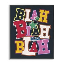 Stupell Industries Bold Blah Blah Text Text & Numbers Painting Black Framed Art Print Wall Art, 11 x 14