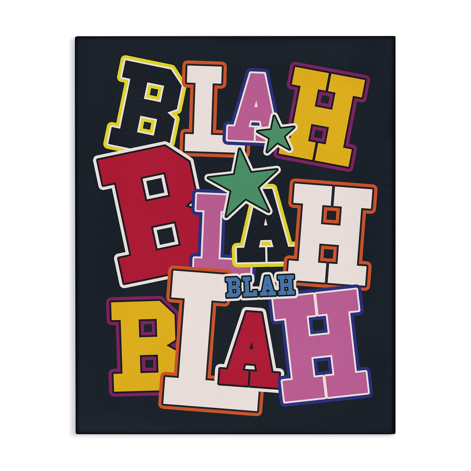 Stupell Industries Bold Blah Blah Text Text & Numbers Painting Wrapped Canvas Art Print Wall Art, 36 x 48