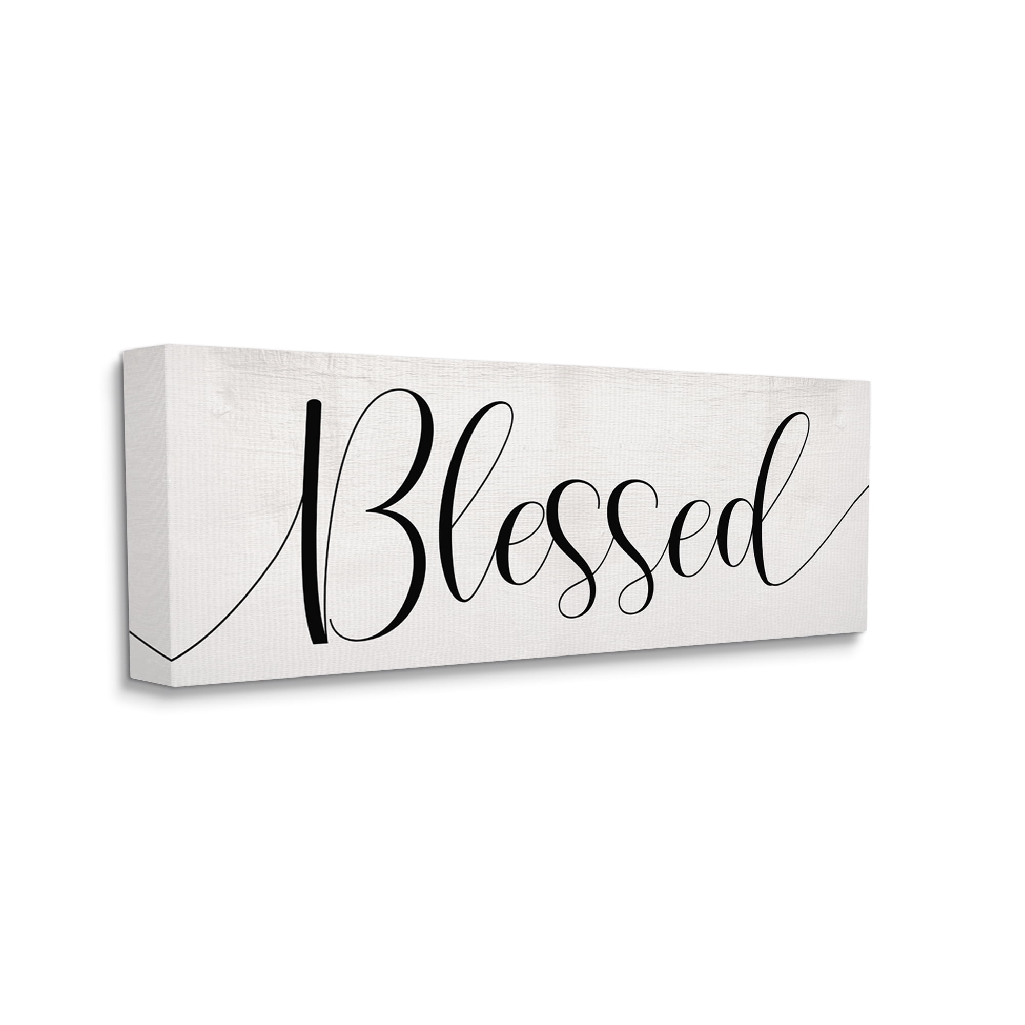 Stupell Industries Bold Blessed Script Typography Charming Off-White Typography Painting Gallery Wrapped Canvas Art Print Wall Art, 17 x 40