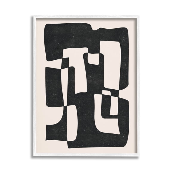 Stupell Industries Bold Blocked Abstract Layered Shapes Graphic Art White Framed Art Print Wall Art, Design by JJ Design House LLC