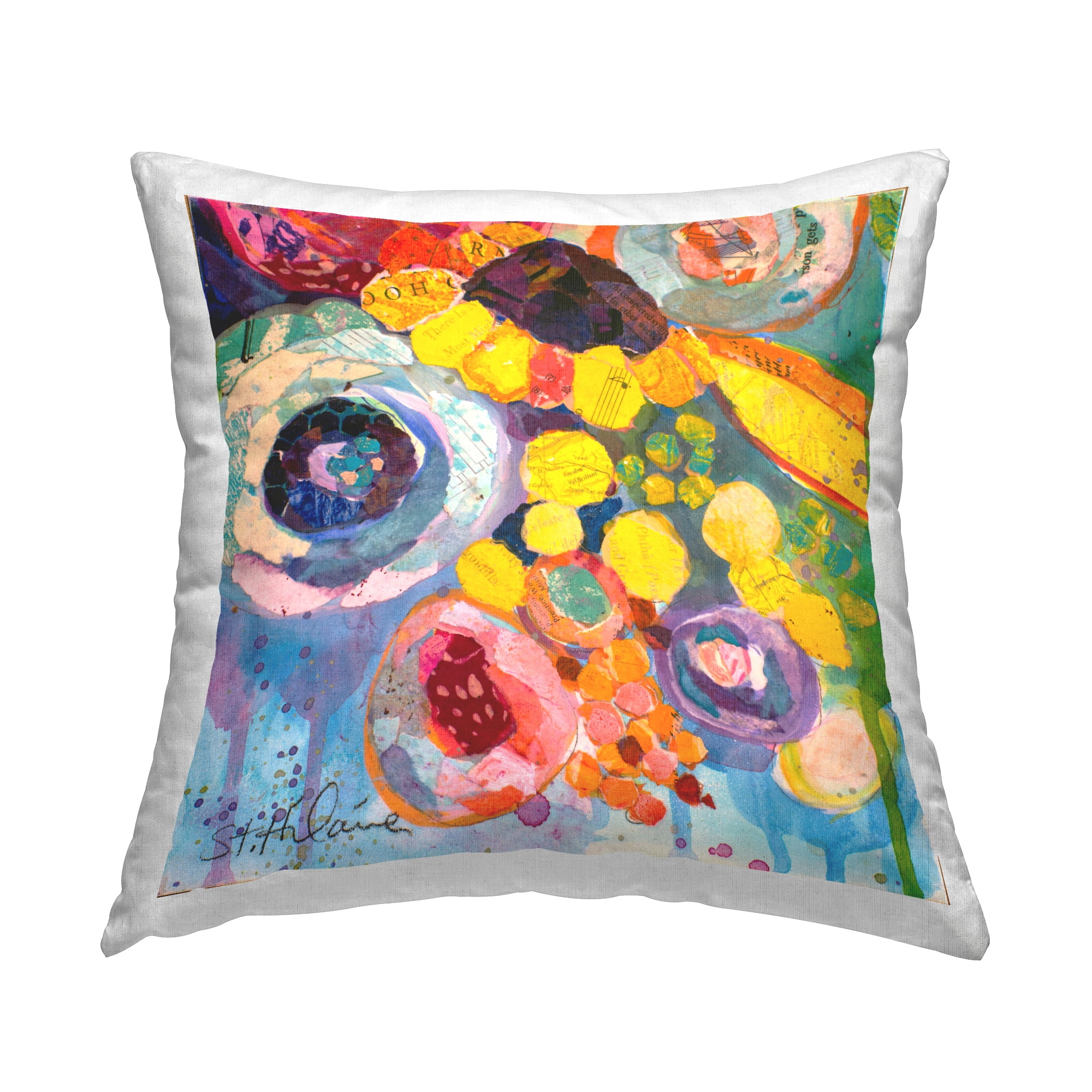 Stupell Industries Bold Blooms Abstract Decorative Printed Throw Pillow, 18 x 18