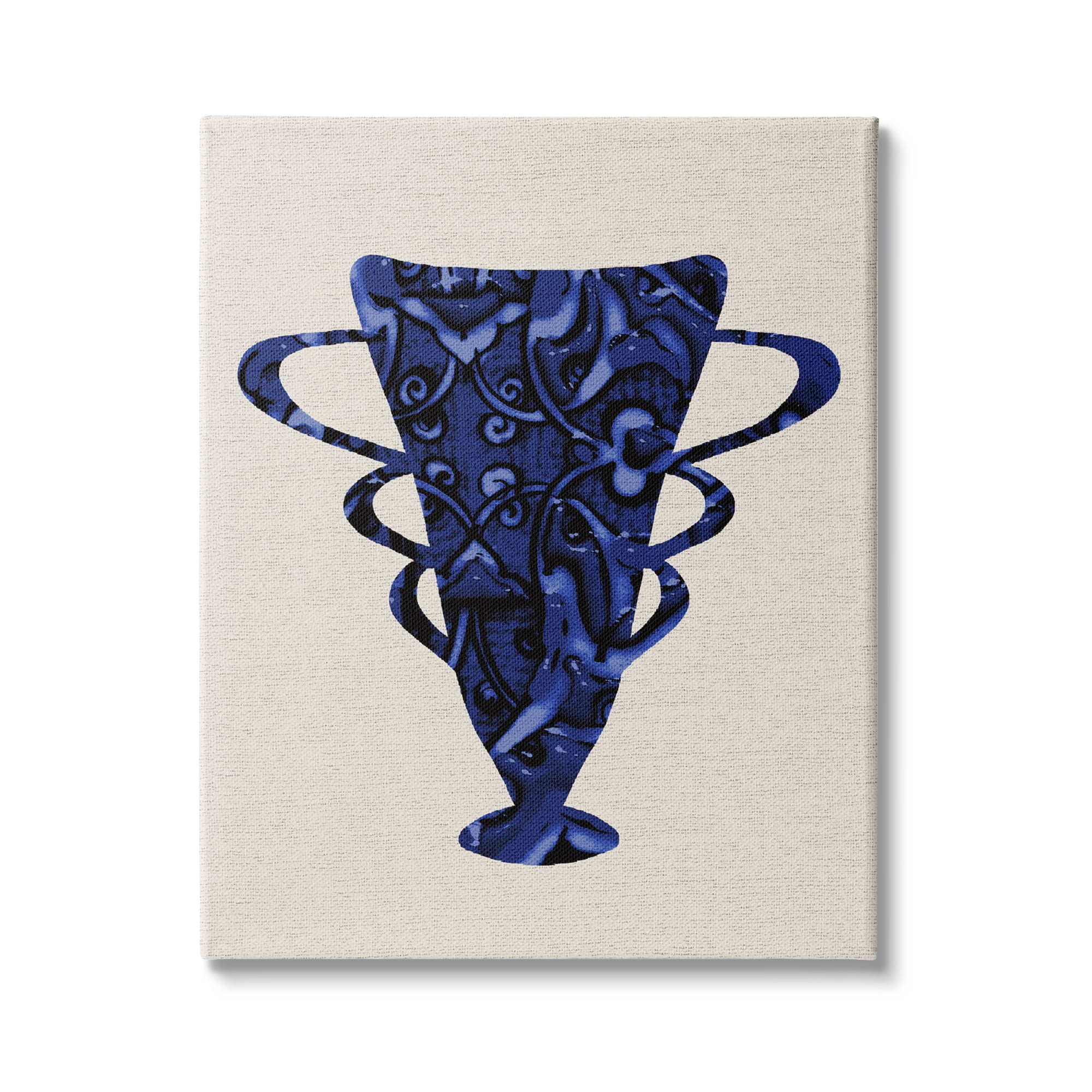 Stupell Industries Bold Blue Abstract Pattern Pottery Still Life, 16 x 20,Design by Daphne Polselli
