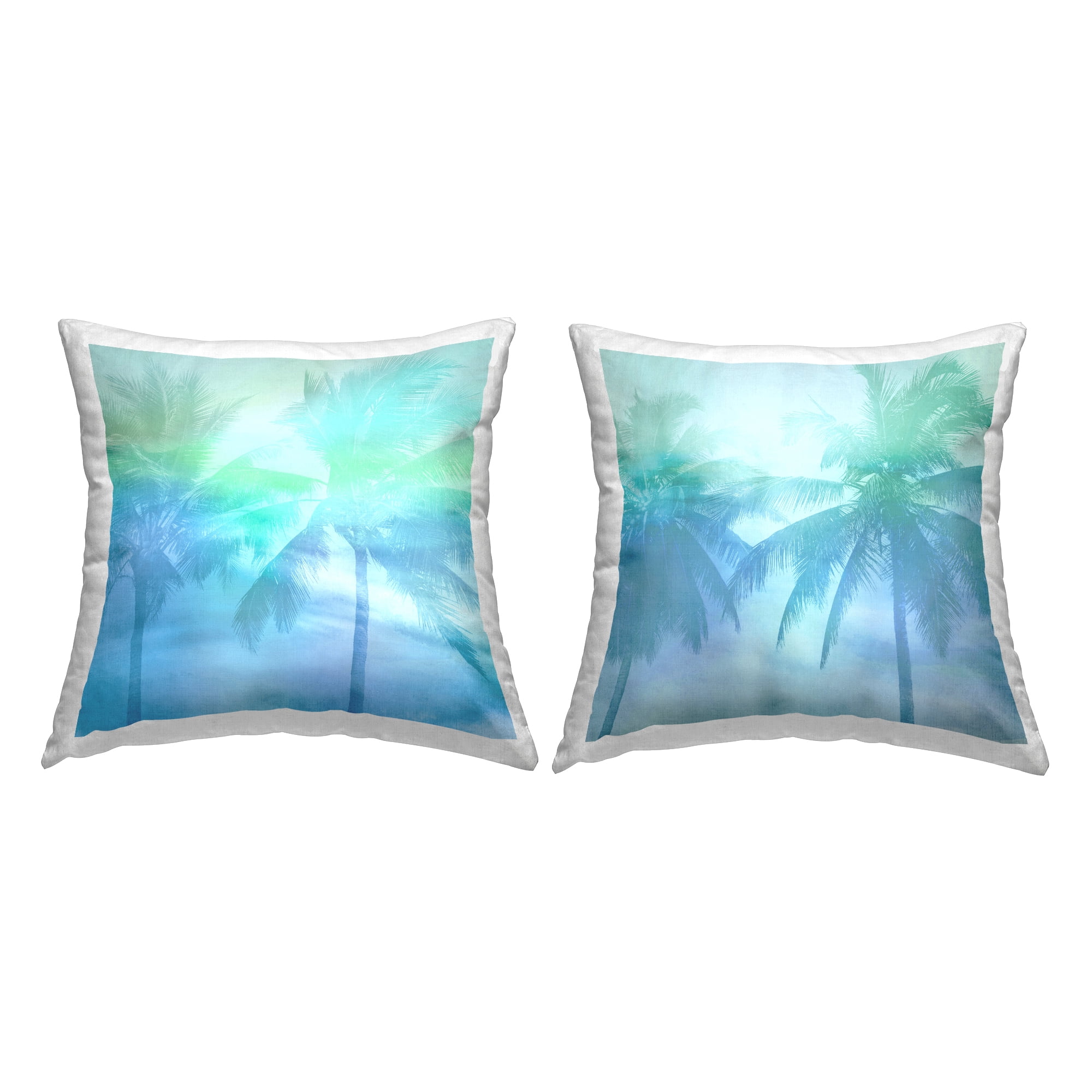 Stupell Industries Bold Blue Summer Palms Printed Throw Pillow Design by Mia Jensen (Set of 2)