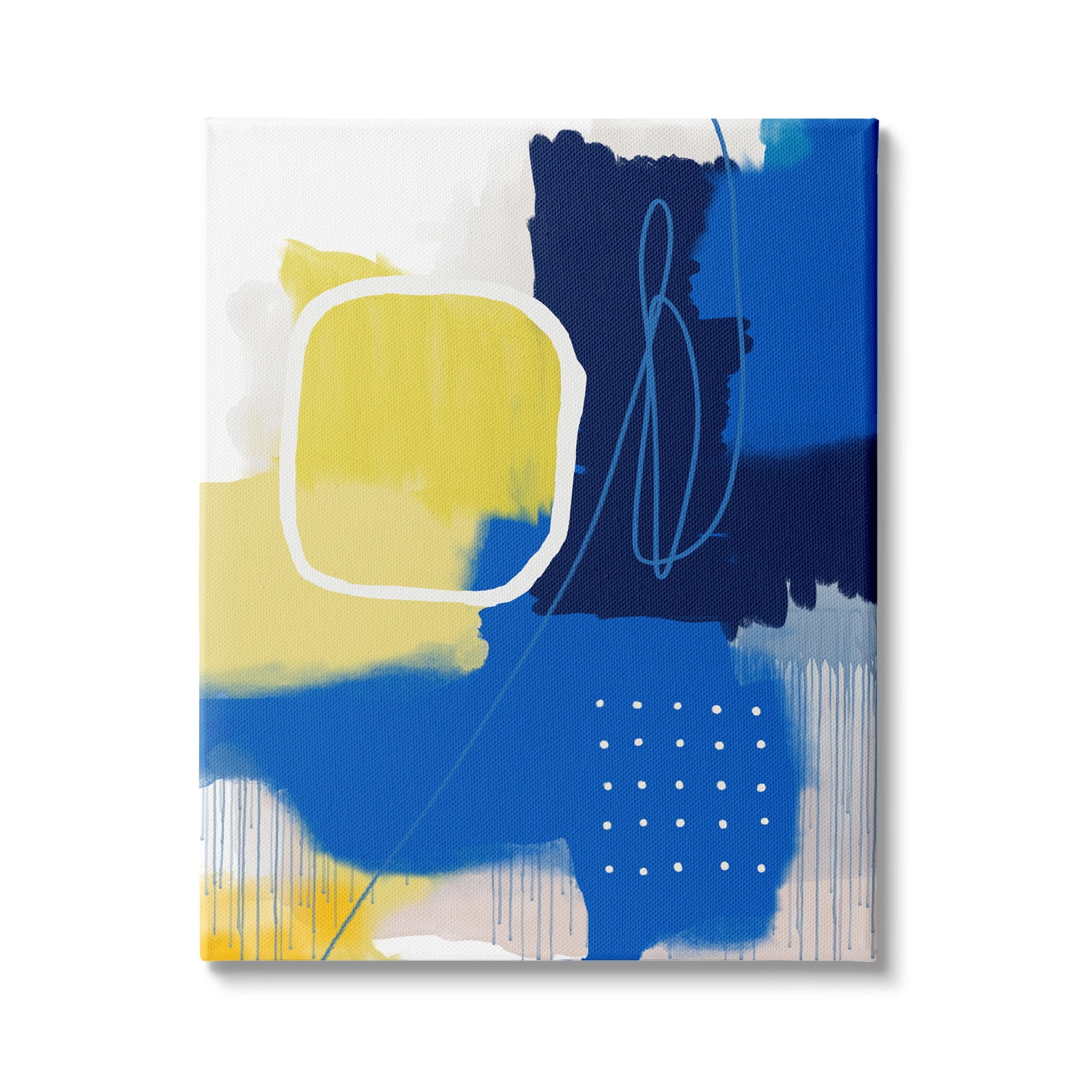 Stupell Industries Bold Blue Yellow Shape Collage Vibrant Modern Abstraction, 24 x 30, Design by Urban Epiphany