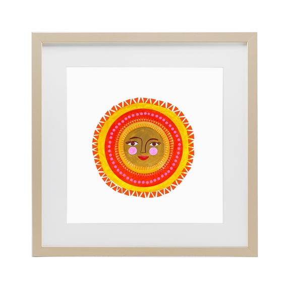 Stupell Industries Southwestern Bold Bohemian Sun Birch Framed Print Under Glass, 13 x 13, by Katherine Herrell Studio