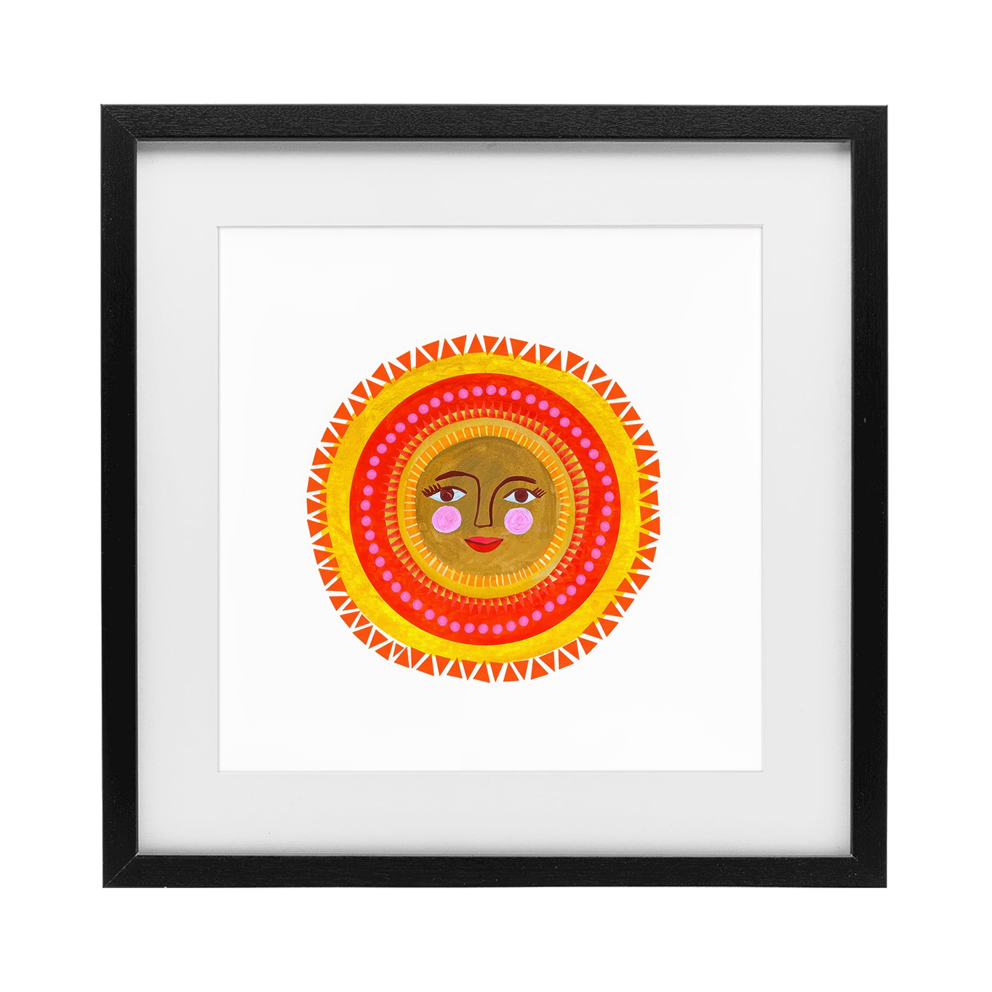 Stupell Industries Bold Bohemian Sun Black Framed Print Under Glass, design by Katherine Herrell Studio