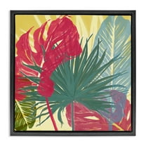 Stupell Industries Bold Botanical Party Botanical & Floral Painting Black Floater Framed Art Print Wall Art, 18 x 18