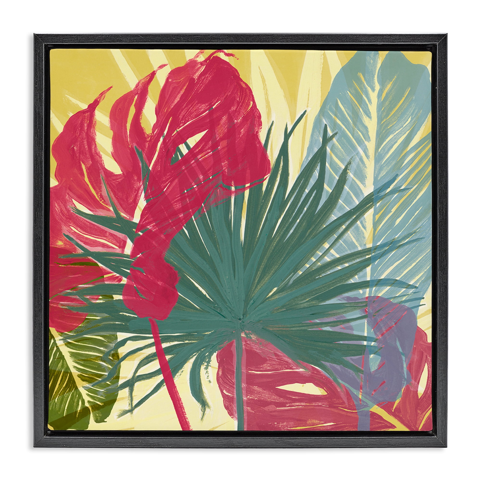 Stupell Industries Bold Botanical Party Botanical & Floral Painting Black Floater Framed Art Print Wall Art, 25 x 25